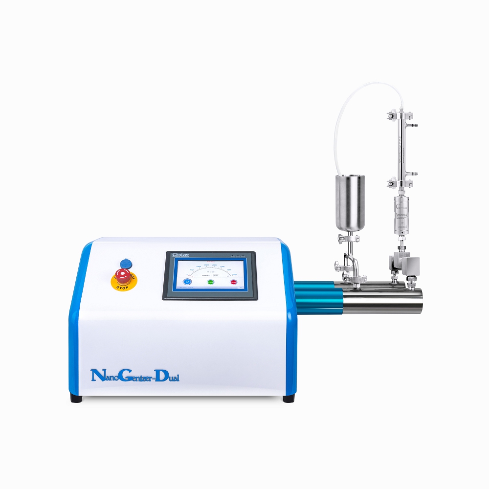 NanoGenizer-Dual, homogeneizador de alta pressão de bancada com bomba dupla
